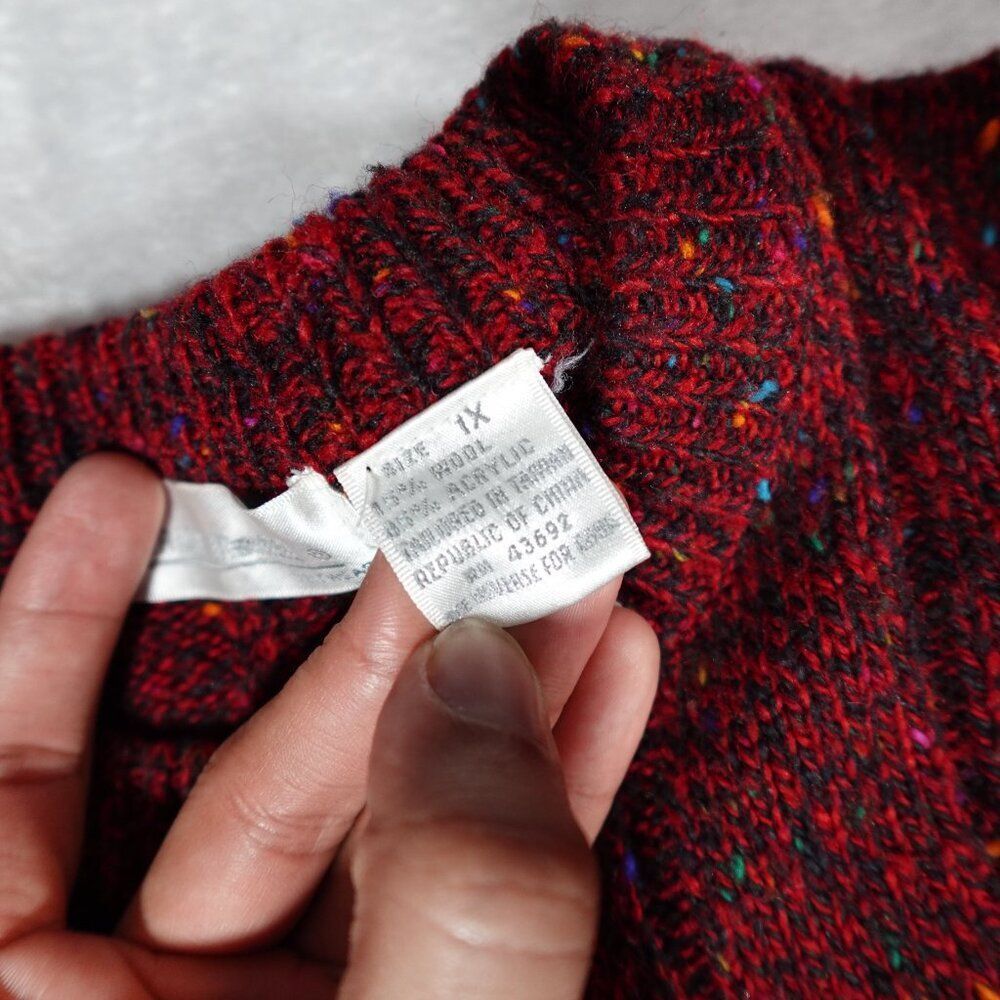 Vintage Brian Macneil Speckled Knit Sweater Womens 1X Wool Blend Multicolored - Picture 4 of 9